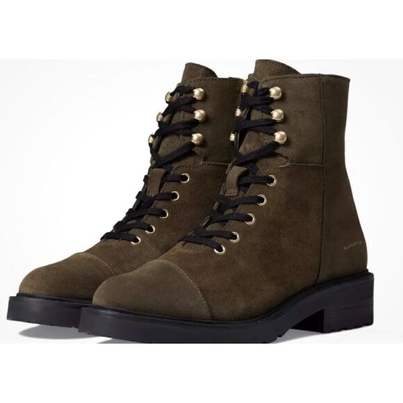 All Saints Combat Boot in Dark Olive NWOB Size 40/10 - Picture 2 of 12